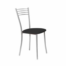 Стул для кухни SHADO Хлоя №5 Хром 3001, Цвет обивки: Черный, Цвет каркаса: хром | Интернет магазин мебели и декора LifeDekor