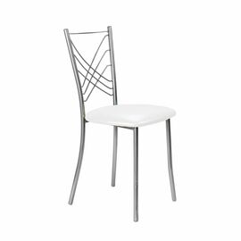 Кухонный стул SHADO Весна №5 Хром 3002, Цвет обивки: белый, Цвет каркаса: хром | Интернет магазин мебели и декора LifeDekor
