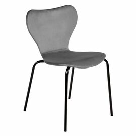 Стул Seven Style тёмно-серый велюр с чёрными ножками | Интернет магазин мебели и декора LifeDekor