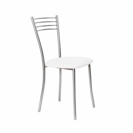 Стул для кухни SHADO Хлоя №5 Хром 3002, Цвет обивки: белый, Цвет каркаса: хром | Интернет магазин мебели и декора LifeDekor
