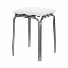 Табурет для кухни Shado 01 №5 хром 3002, Цвет обивки: белый, Цвет каркаса: хром | Интернет магазин мебели и декора LifeDekor