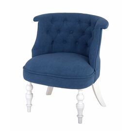Кресло Бархат (эмаль белая / RS 30 синий) | Интернет магазин мебели и декора LifeDekor