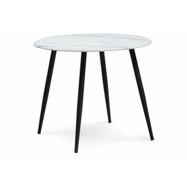 Стол деревянный Абилин 90 мрамор белый / черный матовый | Интернет магазин мебели и декора LifeDekor