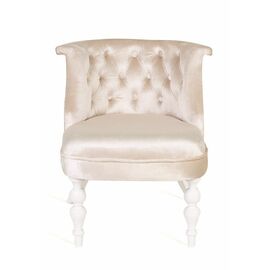 Кресло Бархат (эмаль белая / 30 - бежевый) | Интернет магазин мебели и декора LifeDekor