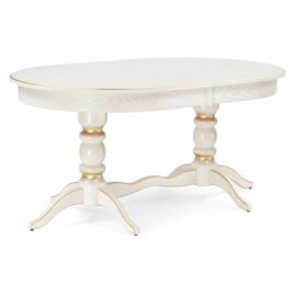 Стол деревянный Дейвер 160(220)х100 слоновая кость / золото | Интернет магазин мебели и декора LifeDekor