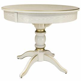 Стол обеденный Фидея 4 раздвижной слоновая кость/золото 90/130*90 | Интернет магазин мебели и декора LifeDekor