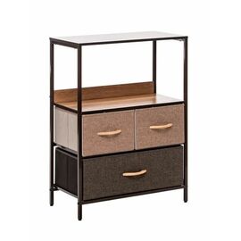 Комод Локи 3 ящика (каркас Коричневый/Бежевый/Светло-коричневый, Темно-коричневый) | Интернет магазин мебели и декора LifeDekor