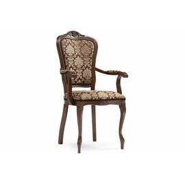 Стул деревянный Руджеро с мягкими подлокотниками орех / шоколад | Интернет магазин мебели и декора LifeDekor
