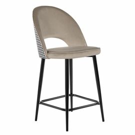 Стул полубарный Leo латте с жаккардом, поворотный механизм | Интернет магазин мебели и декора LifeDekor