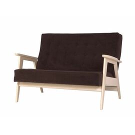 Диван двухместный РЕТРО (беленый дуб / RS 32 - коричневый) | Интернет магазин мебели и декора LifeDekor