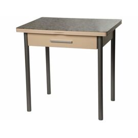 Стол М37 «Милагро» с ящиком ДП1-03-06 стекло «Мозаика бежевая»/крем, ноги металлик | Интернет магазин мебели и декора LifeDekor