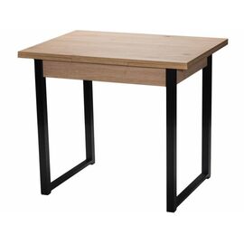 Стол М102 «Алан» ДП1-01-11 900(1200)(1500)*670, ЛДСП:Дуб Эврика, Н/стола (Черный матовый) | Интернет магазин мебели и декора LifeDekor