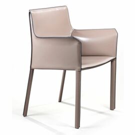 Стул с подлокотниками Barrie, кожа капучино | Интернет магазин мебели и декора LifeDekor