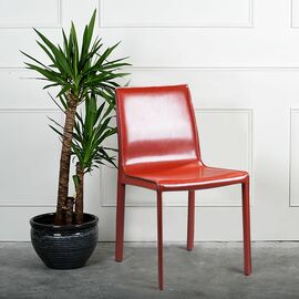Стул Barrie, кожа ретро-красный | Интернет магазин мебели и декора LifeDekor