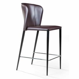 Стул полубарный Albert, кожа коричневый | Интернет магазин мебели и декора LifeDekor