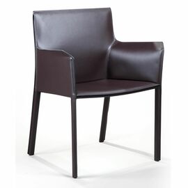 Стул с подлокотниками Barrie, кожа коричневый | Интернет магазин мебели и декора LifeDekor