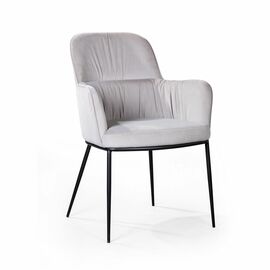 Стул с подлокотниками Barkley, микровелюр серый | Интернет магазин мебели и декора LifeDekor