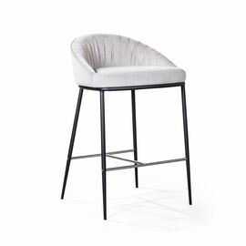 Стул полубарный Barkley, микровелюр серый | Интернет магазин мебели и декора LifeDekor