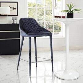 Стул полубарный Douglas, бархат чёрный | Интернет магазин мебели и декора LifeDekor