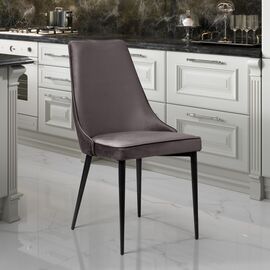 Стул Oliver, бархат антрацит 14/ чёрный конус | Интернет магазин мебели и декора LifeDekor