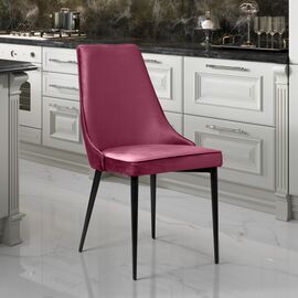 Стул Oliver, бархат красный 16/ чёрный конус | Интернет магазин мебели и декора LifeDekor