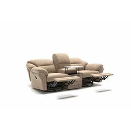 San-Remo диван 2 реклайнера и бар велюр бежевый | Интернет магазин мебели и декора LifeDekor