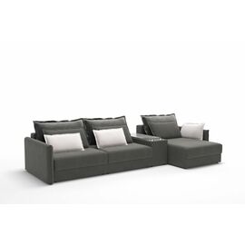 Incanto диван-кровать с шезлонгом бархат серый | Интернет магазин мебели и декора LifeDekor