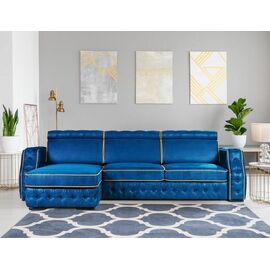 Portofino угловой диван-кровать замша синий | Интернет магазин мебели и декора LifeDekor