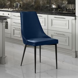 Стул Oliver, бархат синий 29/ чёрный конус | Интернет магазин мебели и декора LifeDekor