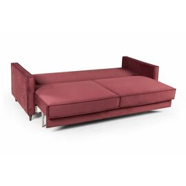 Keln диван-кровать трехместный прямой, велюр красный | Интернет магазин мебели и декора LifeDekor