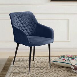 Стул с подлокотниками Robert, бархат синий 29 | Интернет магазин мебели и декора LifeDekor
