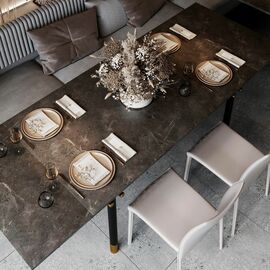 Стол обеденный Trump (160+40+40), керамика серая | Интернет магазин мебели и декора LifeDekor