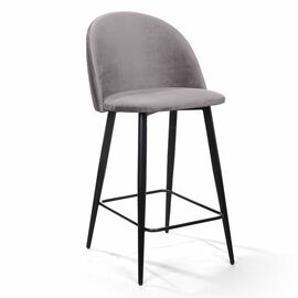 Стул полубарный Thomas, бархат светло-серый 26 | Интернет магазин мебели и декора LifeDekor