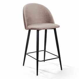 Стул полубарный Thomas, бархат пепельно-бежевый 25 | Интернет магазин мебели и декора LifeDekor