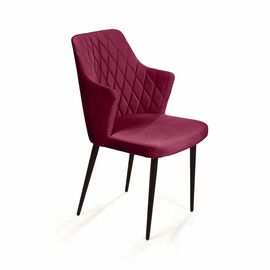 Стул с подлокотниками Hunt ромб, бархат красный 16 / чёрный конус | Интернет магазин мебели и декора LifeDekor
