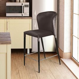 Стул полубарный Albert, бархат антрацит 14/опора конус | Интернет магазин мебели и декора LifeDekor