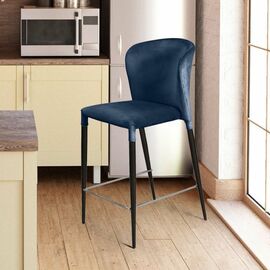 Стул полубарный Albert, бархат синий 29 /опора конус | Интернет магазин мебели и декора LifeDekor