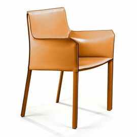 Стул с подлокотниками Barrie, кожа camel | Интернет магазин мебели и декора LifeDekor