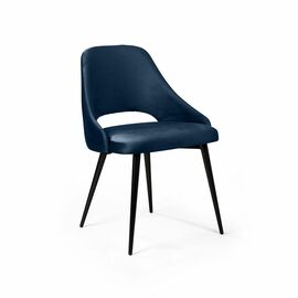 Стул William, бархат синий 29/ черный конус | Интернет магазин мебели и декора LifeDekor