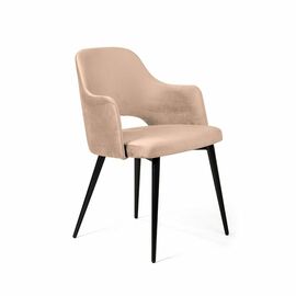 Стул William с подлокотниками, бархат бежевый 5/ черный конус | Интернет магазин мебели и декора LifeDekor