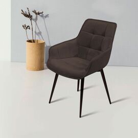 Стул с подлокотниками Capri, бархат антрацит 14 / опора конус | Интернет магазин мебели и декора LifeDekor