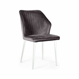 Стул Berg, бархат  светло-серый 26 / белый конус | Интернет магазин мебели и декора LifeDekor