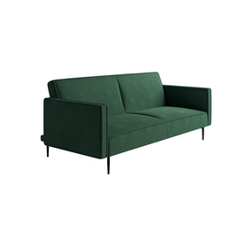 Este диван-кровать трехместный, прямой, с подлокотниками, бархат зеленый 19 | Интернет магазин мебели и декора LifeDekor