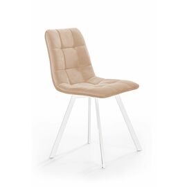 Стул UNO, бархат бежевый 5/ белый профиль | Интернет магазин мебели и декора LifeDekor