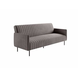 Baccara диван-кровать трехместный прямой с подлокотниками, бархат антрацит 14 | Интернет магазин мебели и декора LifeDekor