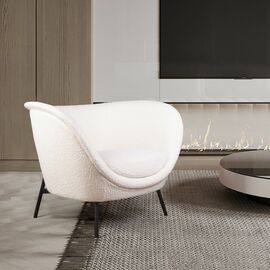 Лаунж кресло COUTURE букле светлый | Интернет магазин мебели и декора LifeDekor