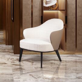 Лаунж кресло Leslie рогожка комби бежевый | Интернет магазин мебели и декора LifeDekor