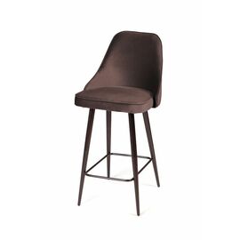 Стул полубарный Oliver, бархат антрацит 14/ чёрный конус | Интернет магазин мебели и декора LifeDekor