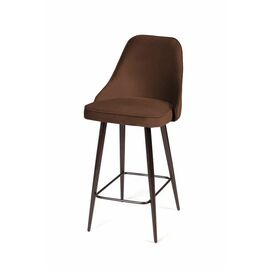 Стул полубарный Oliver, бархат коричневый 12/ чёрный конус | Интернет магазин мебели и декора LifeDekor