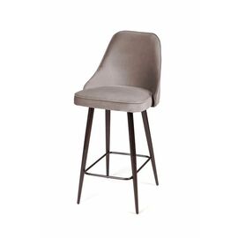 Стул полубарный Oliver, бархат пепельно-бежевый 25/ чёрный конус | Интернет магазин мебели и декора LifeDekor